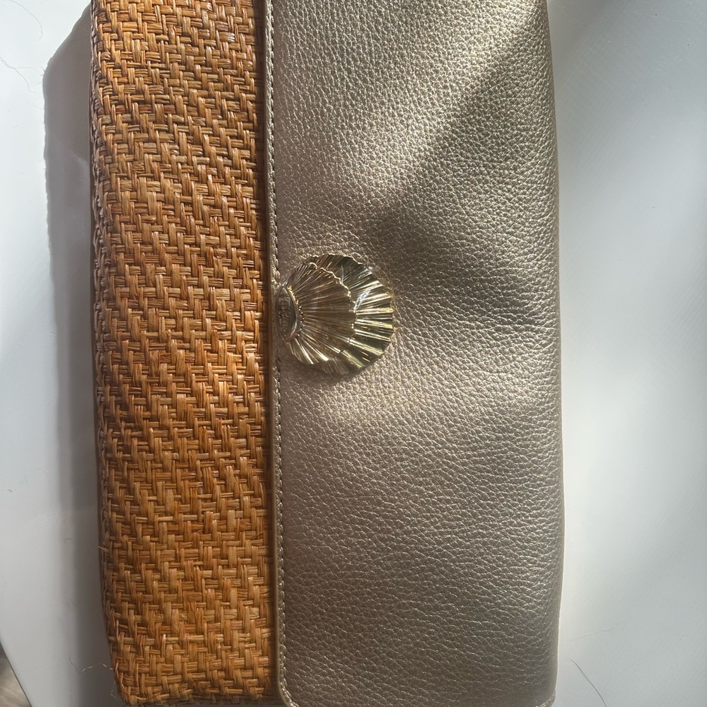 Elegant Gold and Tan Clutch